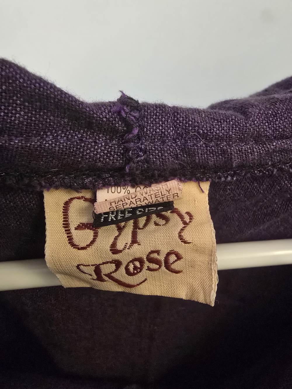 Purple Embroidered Peace Sign Hooded Top - Picture 3 of 3